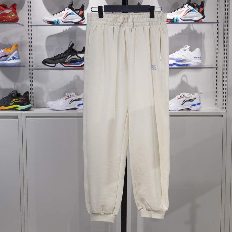 李宁束脚女子加绒保暖卫裤