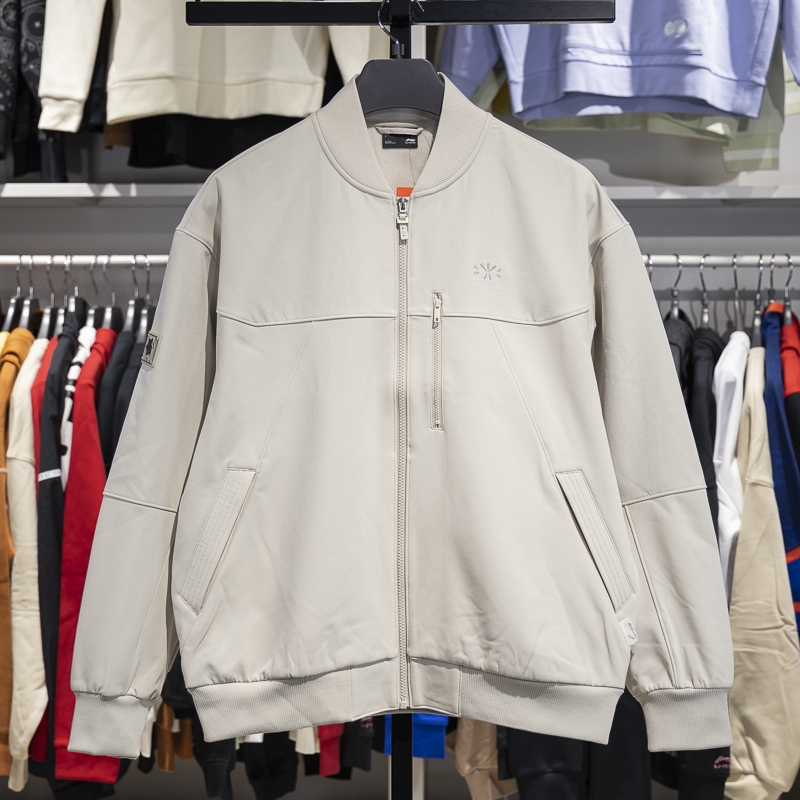 李宁运动休闲男子立领宽松夹克