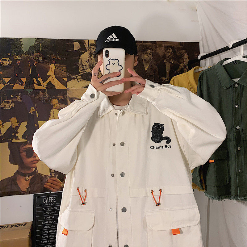 新品男女款外套韩范纯棉收口袖毛边新款港风日系流行夹克情侣S图片