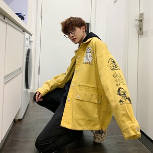 714-2-S608男装外套新款港风日系外套夹克款精品男潮流图片
