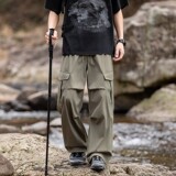 1404-2-23600-p42--2025休闲宽松立体青少年百搭冲锋裤，男装休闲裤，星座1404-1