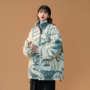 男女两面穿J加厚羊羔毛新款港风棉衣1404-2-s627-P110服图片