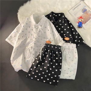 夏季男女1404-1-dk06-C32-p80宽松阔裤短裤中裤 休闲套装货图片