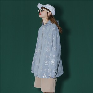 1404-3-S223-P55新款时尚青少年潮流宽松 连帽防晒衣男女同款T图片