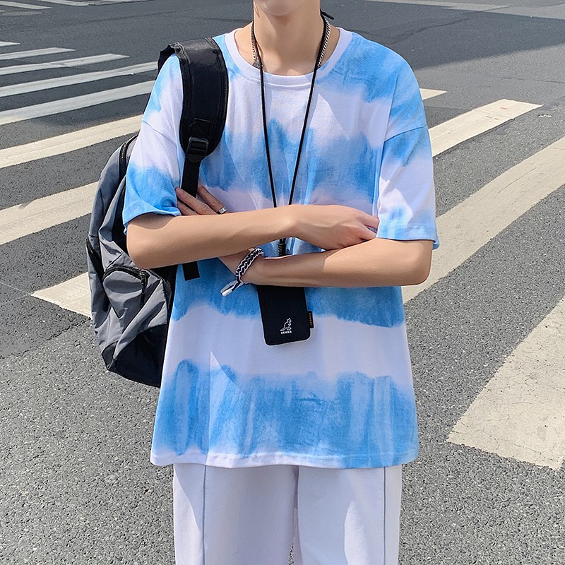 714-2-t070男装新款女T港风短袖情侣t恤夏季条纹体恤潮n图片
