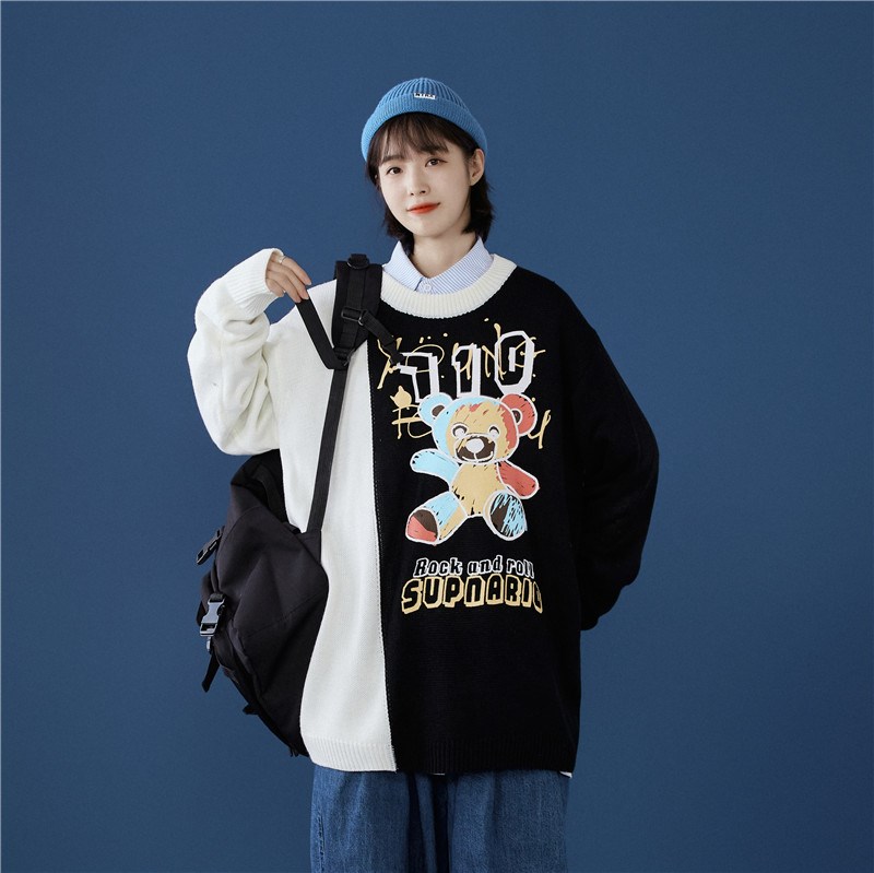 1404-2-wy02-P65男女情侣秋冬款港风日系高领休闲时尚毛衣潮图片
