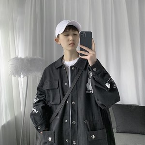 1404-2-S608-单P88男装百搭新款港风男生夹克款外套休闲大码