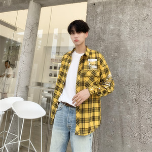 男女格子宽松情侣衬衫714-3-C19-C19短袖批bxb图片