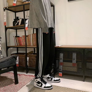 男士新款日系针织潮流收脚裤子运动休闲7714-1-M001好图片
