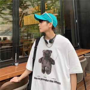 714-2-t078新款21男女-潮流风印花日系短袖纯棉夏季体恤情侣n