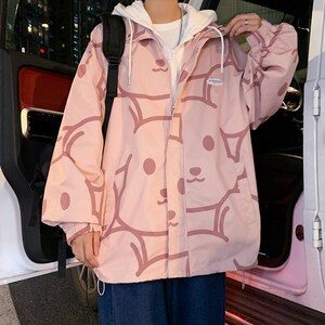 1404-2-k2228-P70男女百 搭新款港风夹克中性款外套 休闲大码图片