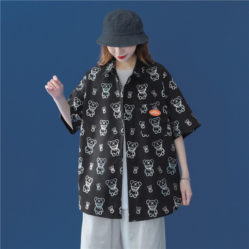 休闲2021男女装新品精品港风衬中性风衬衫714-2-C28-p53,男装衬衫,星座1404-3