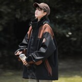 1404-1-9296-p80外套情侣款春秋季冲锋衣男女防风连帽夹克，男装夹克，星座1404-1