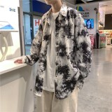 男士新品精品港风扎染衬衫长袖宽松休闲百搭714-2-C30-P55DH，男装衬衫，星座1404-3