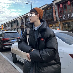 1404-1-m616-P130男女生J加厚棉衣新款港风夹克款皮尤外套图片