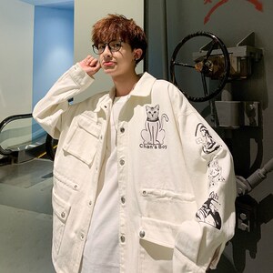714-2-S608男士2019外套新款港风日系外套夹克款精品男潮流图片
