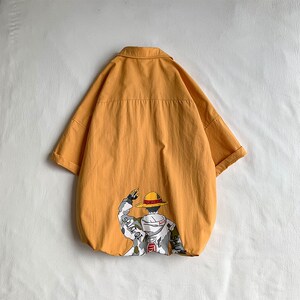 1404-C16陆飞-P40款港风短袖平铺宽松精品情侣衬衫zH图片