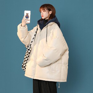 1404-1-9127-p130男女加厚棉衣新款港风中性皮 皮外套御寒棉服哦图片