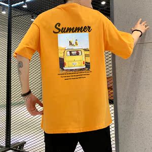 714-3-1066男士新款时尚港风体恤短袖高品质纯棉图片