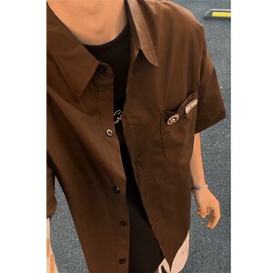 1404-1-9139-p50时尚 新款港风 新中式 平铺 休闲短袖 衬衫图片