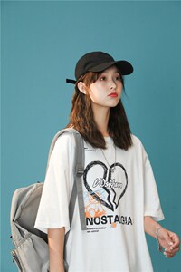 1404-2-T076-P33新款短袖女夏潮牌港风t恤宽松半袖图片