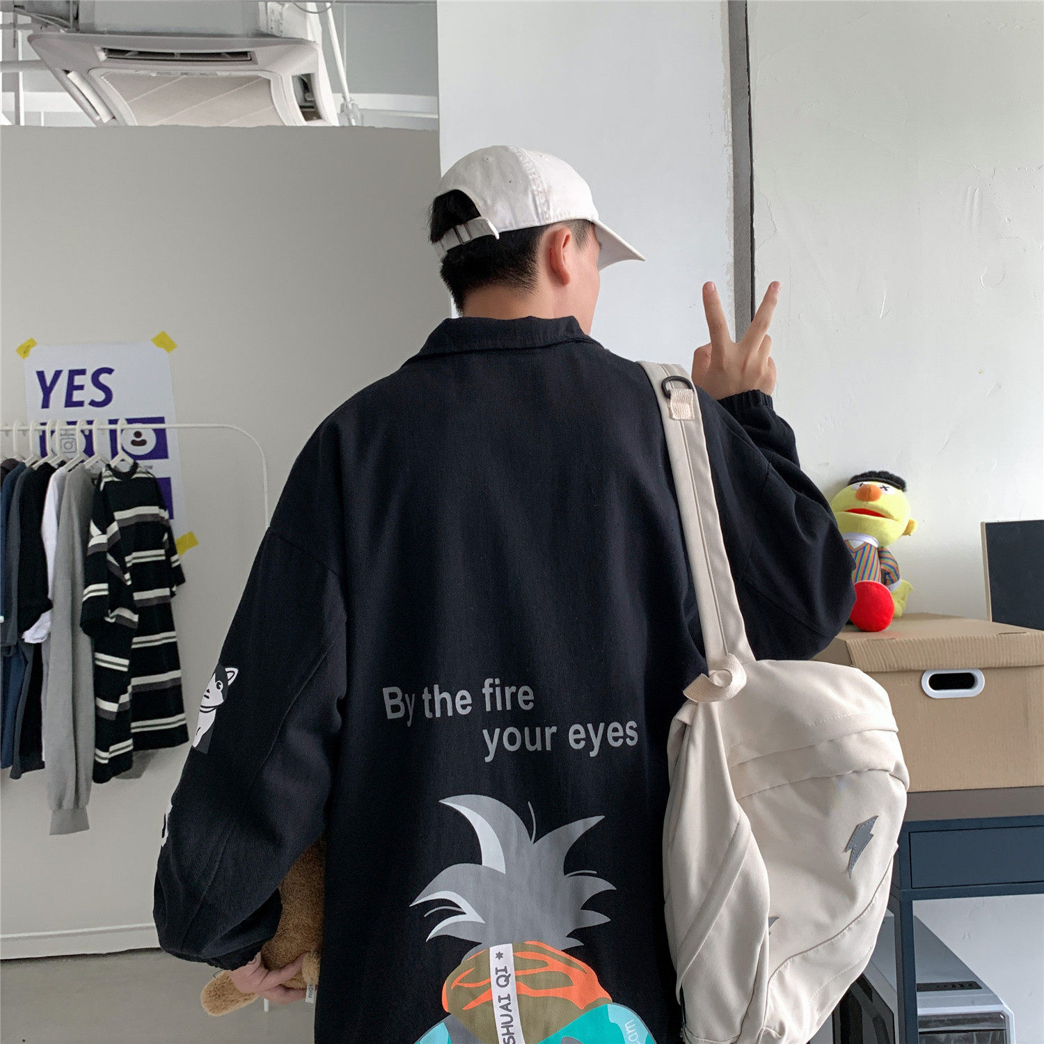 714-2-S605新款男女生秋冬火影陆飞港风新款港风外套夹克g图片