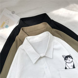 1404-C16-P40男款平铺款宽松短袖精品情侣衬衫男H，男装衬衫，星座1404-3