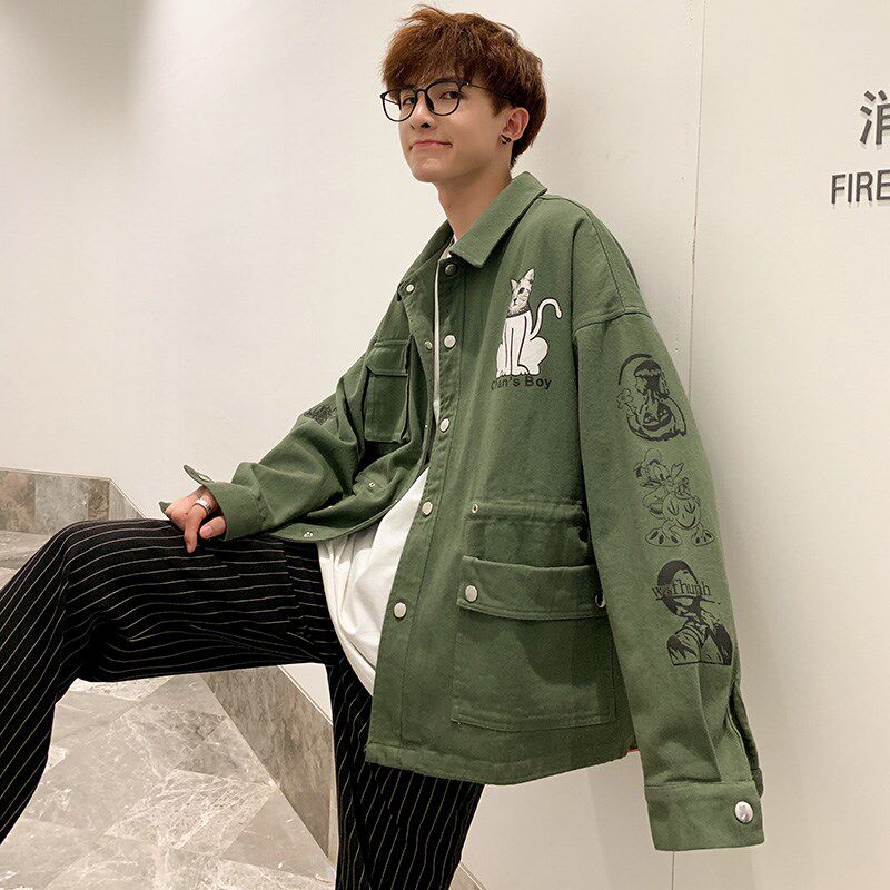 714-2-S608男款外套新款港风日系外套夹克款精品男潮流图片