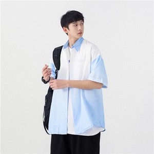 1404-2-C29-P50新款时尚精致潮流宽松短袖衬衫男女同款情侣款C图片