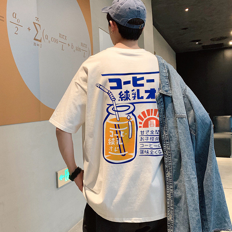 714-1-1091新品体恤男半袖橘黄色今年上市丅恤kkf图片