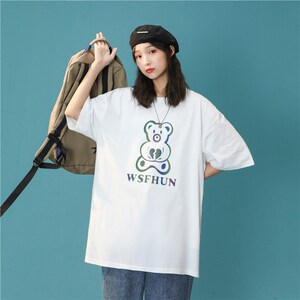 2023年新款短袖女夏季ins潮牌港风t恤网红宽松半袖上衣图片