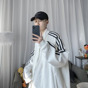 1404-1-s403-P40男纯棉 外套新款休闲情侣夹克款精品拉链衫F图片