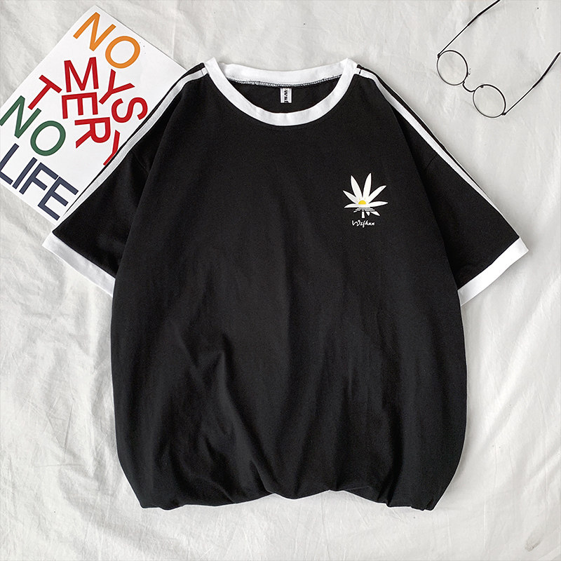 714-1-T020男女款新款港风短袖纯棉夏天体恤情侣t恤j,男装T恤,星座1404-3