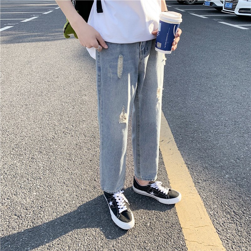 22男新款港风精品牛仔裤破洞休闲女裤子714-x905-p50R,男装牛仔裤,星座1404-3
