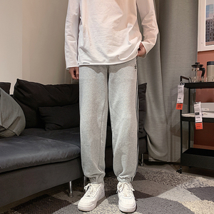男新款日系针织潮流收脚裤子运动休闲裤子7714-1-M001-p50好