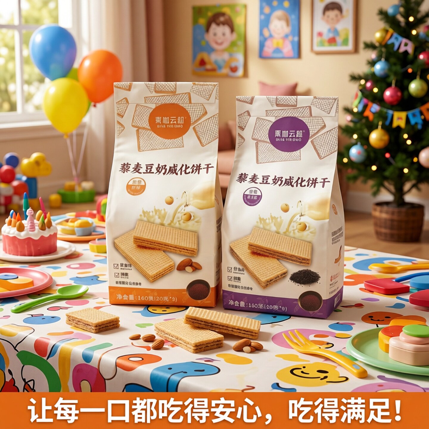 饼干台湾藜麦豆奶酥威化饼干坚果原味/黑芝麻食品零食茶点豆乳