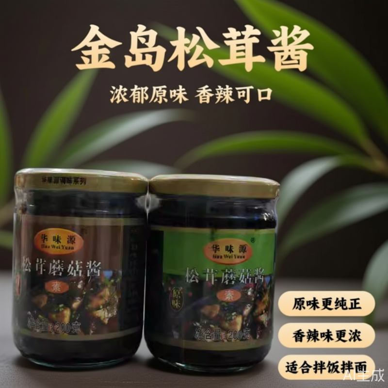 金岛风味素食松茸磨菇酱不含荤腥佛家素料调味酱调料拌饭拌面即食