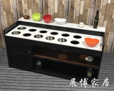 Приправы станции 火锅店自助调料台商用大理石蘸料小料台串串香烤肉酱料铁艺调味台