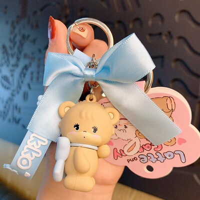 日本mikko蝴蝶结猫咪公仔钥匙扣