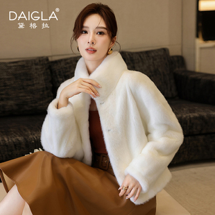 正品 海宁貂皮大衣女整貂短款 十字貂立领 新款 进口水貂皮草2024冬季