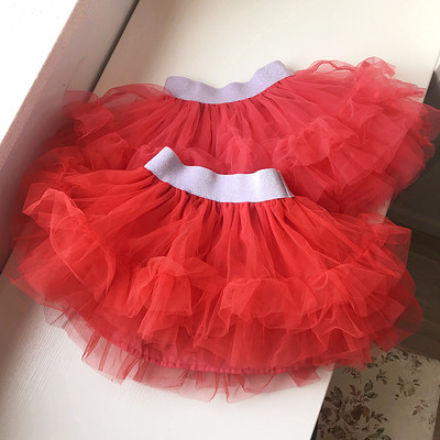 小女童网纱红色tutu裙