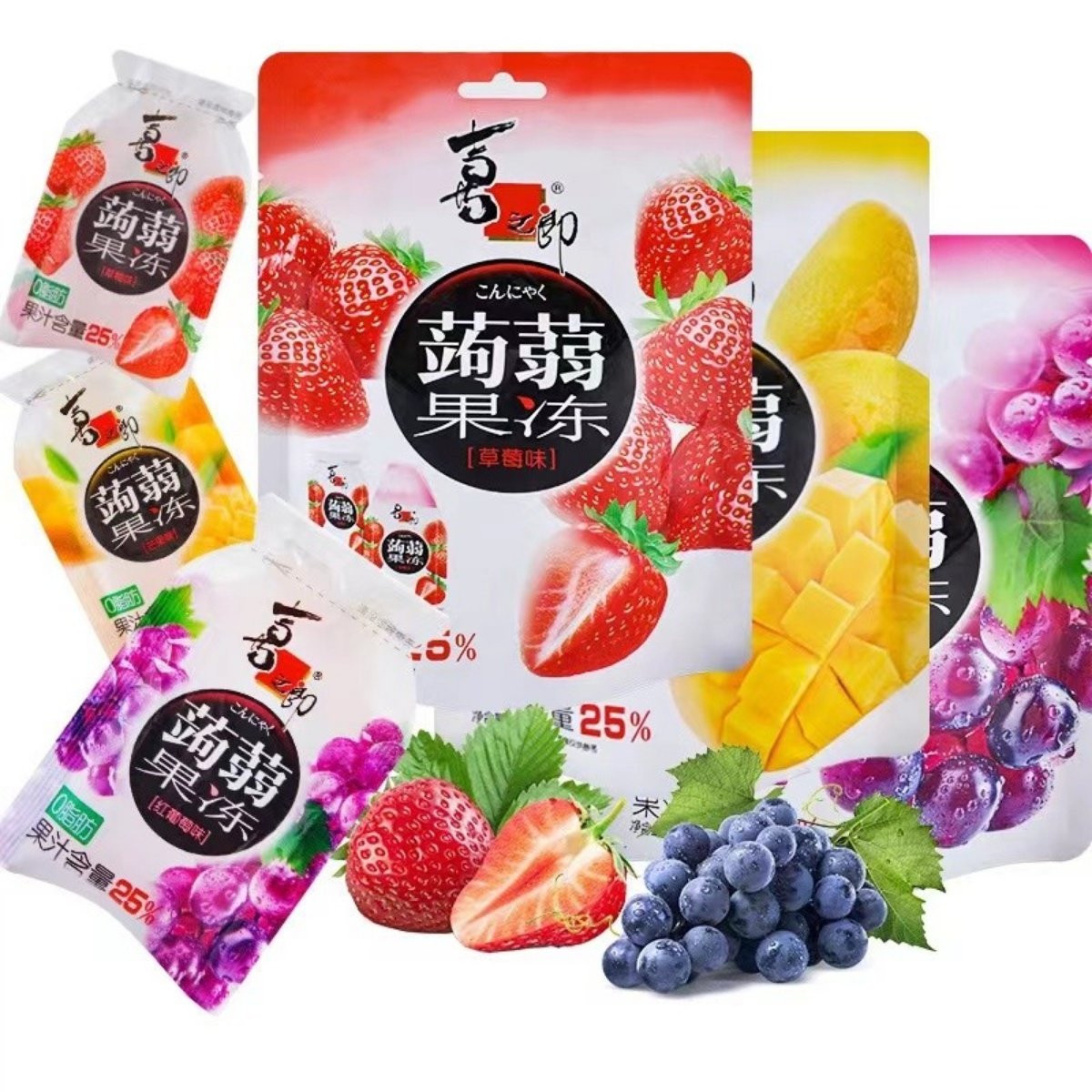 喜之郎O脂蒟蒻果汁果冻混合口味图片