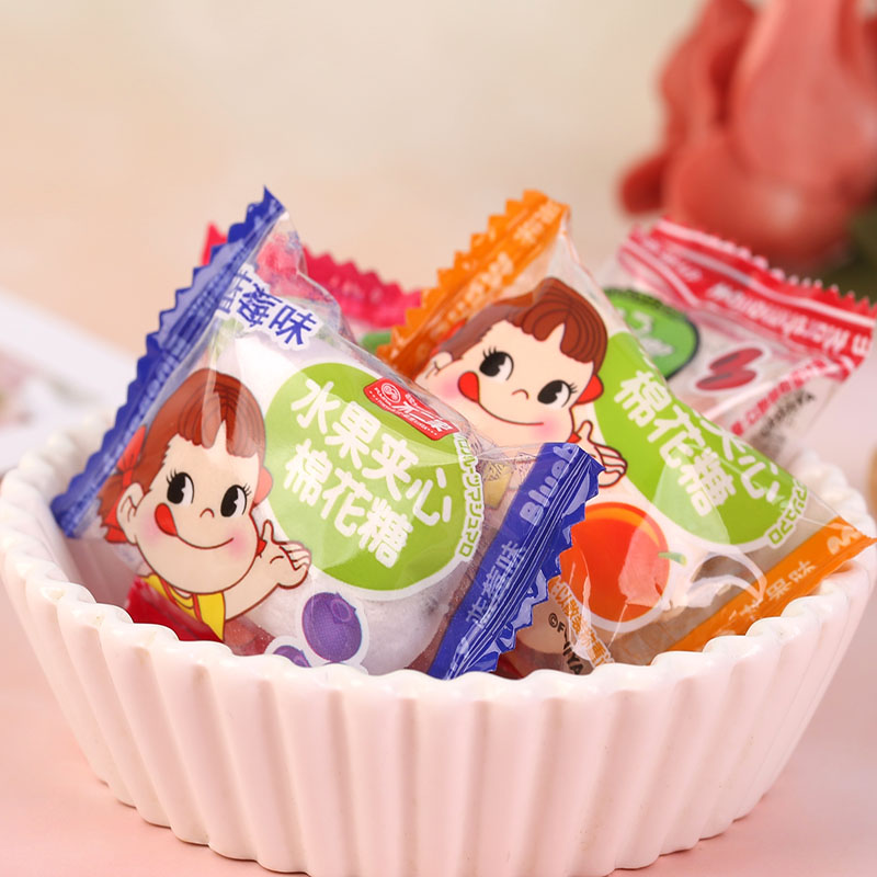不二家夹心棉花糖散装混合奶油水果味过新年货休闲零食结婚喜糖果