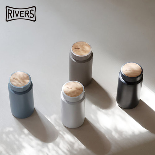 日本RIVERS MOKU双层不锈钢保温杯 保冷秋冬日式轻便水杯原木杯盖