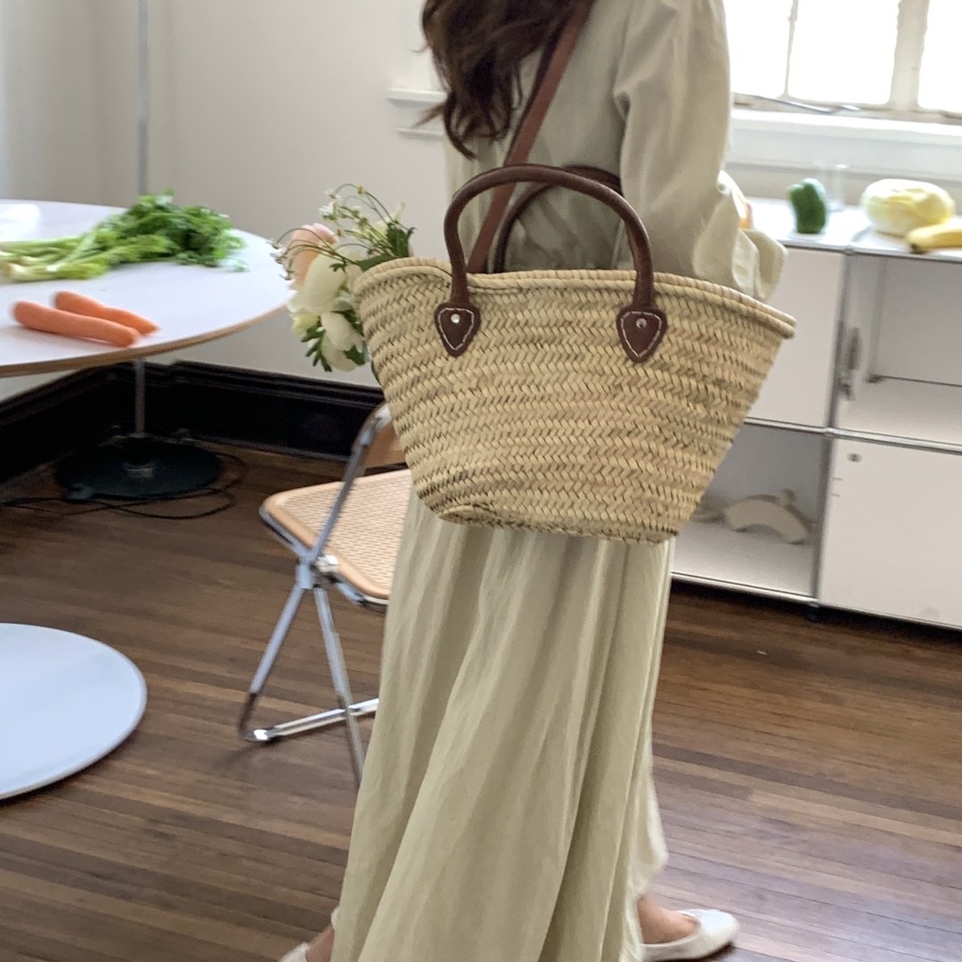 PBGAU草编包手工编织法式菜篮子