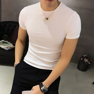 路桥飞鸿睿品纯色小高领 简约百搭修身短袖T恤