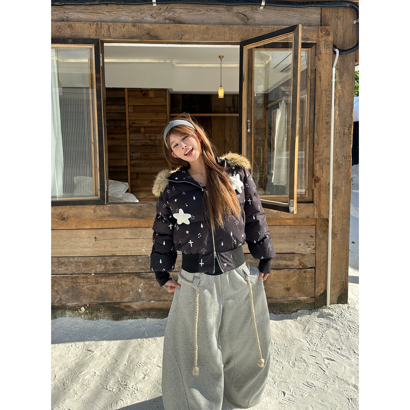 大毛领面包服女棉服外套棉衣女