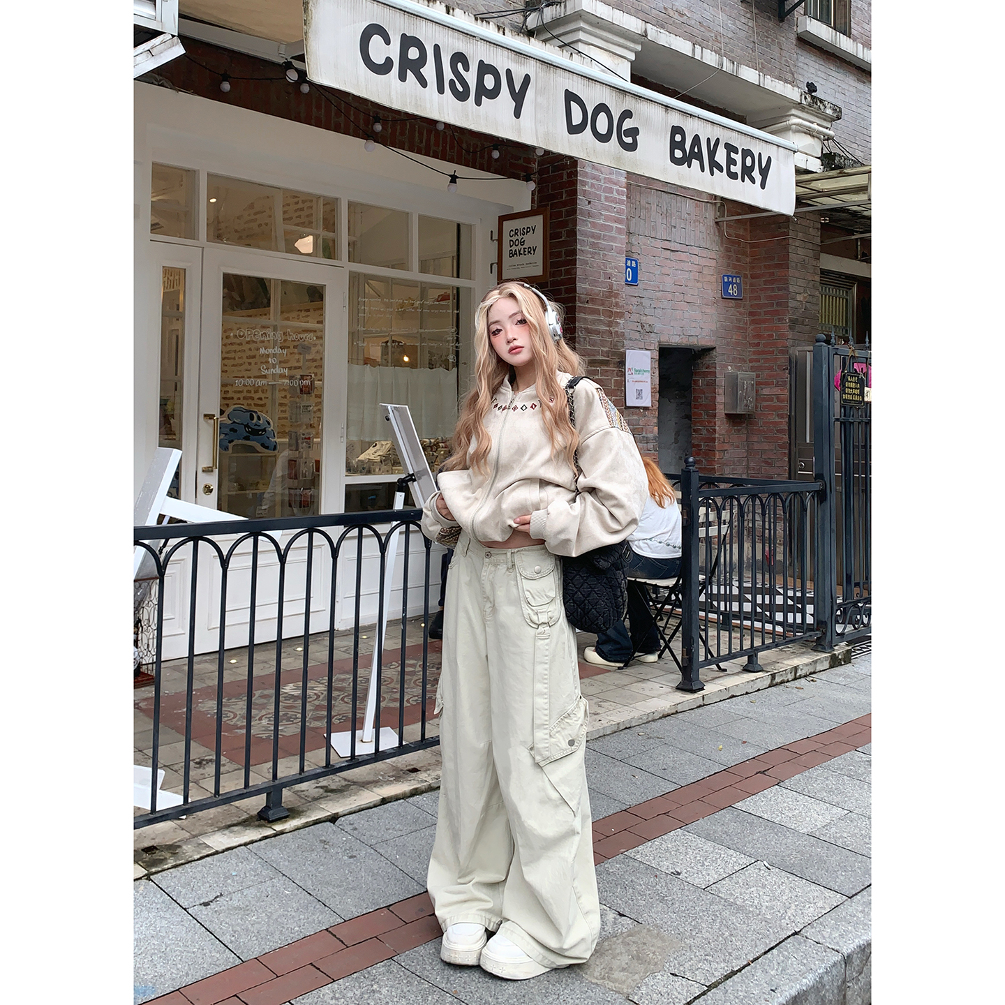 街头多口袋工装裤情侣弯刀裤子潮