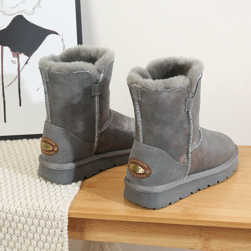 时尚亮面皮~冬季加厚羊毛~