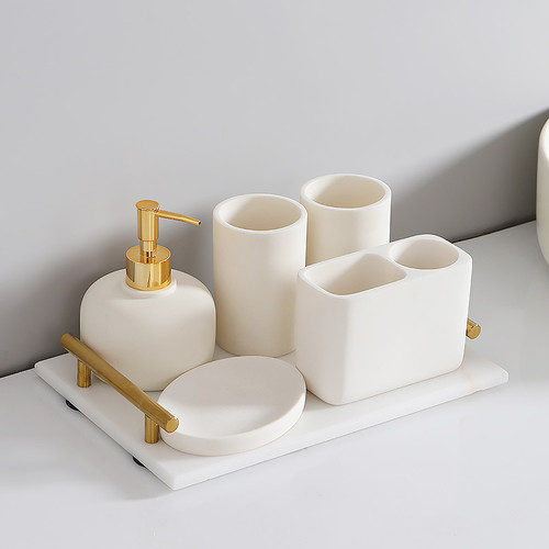 北欧卫浴洗漱五件套置物架金士莱